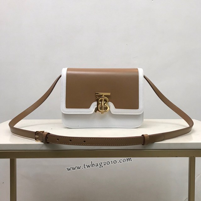 Burberry專門店新款小號拼色TB專屬標識皮革鎖扣包 巴寶莉經典爆款皮革單肩斜背女包 yxb1380
